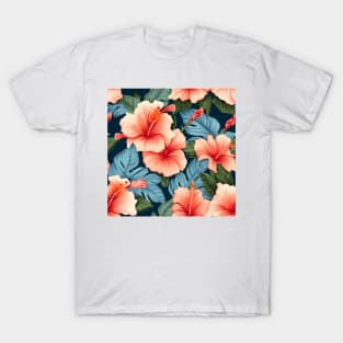 Hibiscus Flowers Pattern 15 T-Shirt